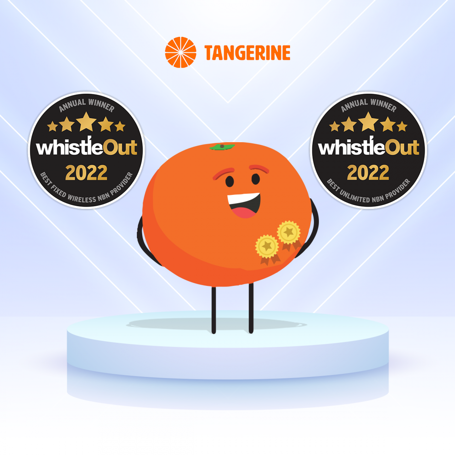 Tangerine has won WhistleOut’s Best Unlimited nbn<sup>®</sup> Provider, and the Best Fixed Wireless nbn<sup>®</sup> Provider awards for 2022!
